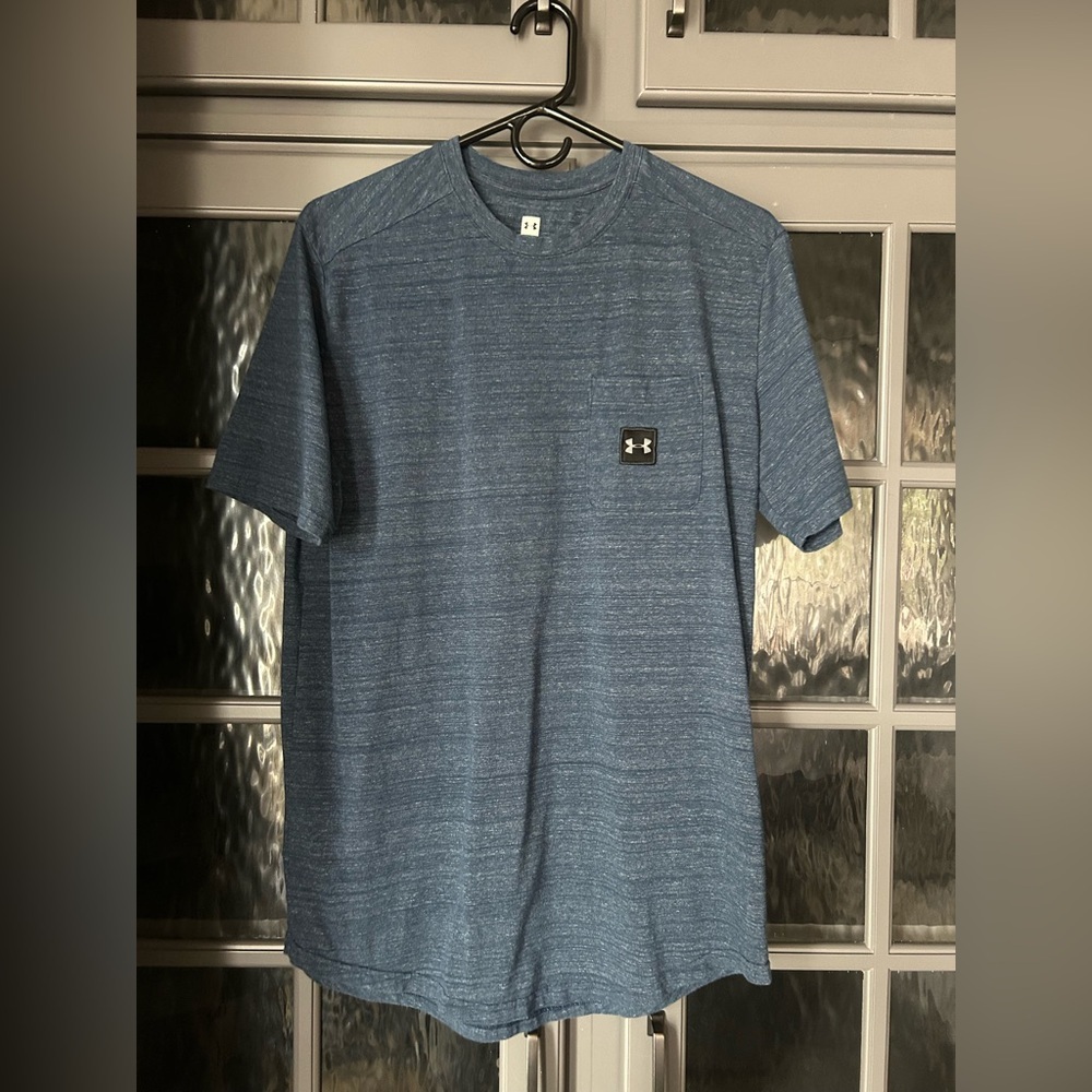 Under Armour Men’s Heathered Denim Blue Performance Pocket Tee